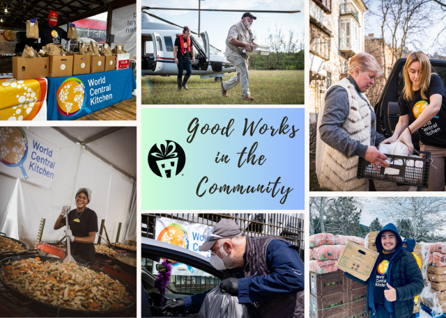 collage of people working at World Central Kitchen 